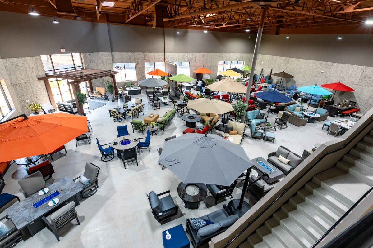 overhead view of Paddy O' Furniture, North Phoenix, AZ 360 Virtual Tour for Outdoor furniture store