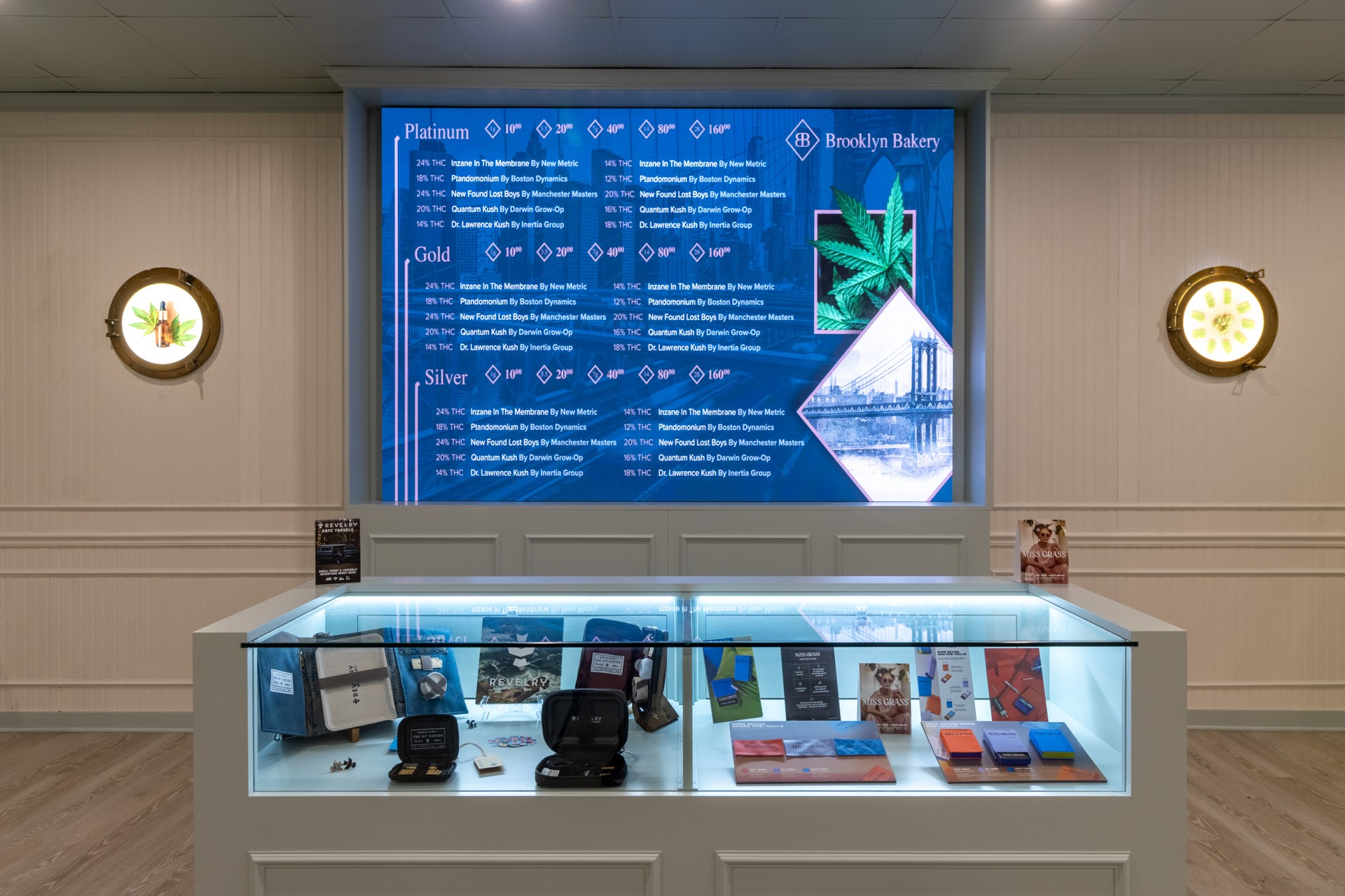 price menu screen at Coastline Dispensary, Cape May Court House, NJ 360 Virtual Tour for Cannabis store