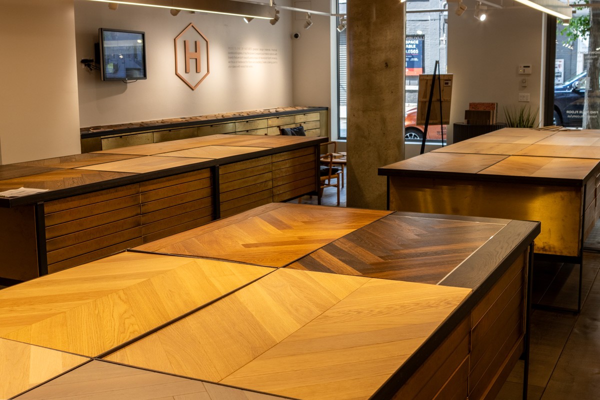 table top sample wood surfaces at Havwoods (New York), Manhattan, NYC 360 Virtual Tour for Wood supplier