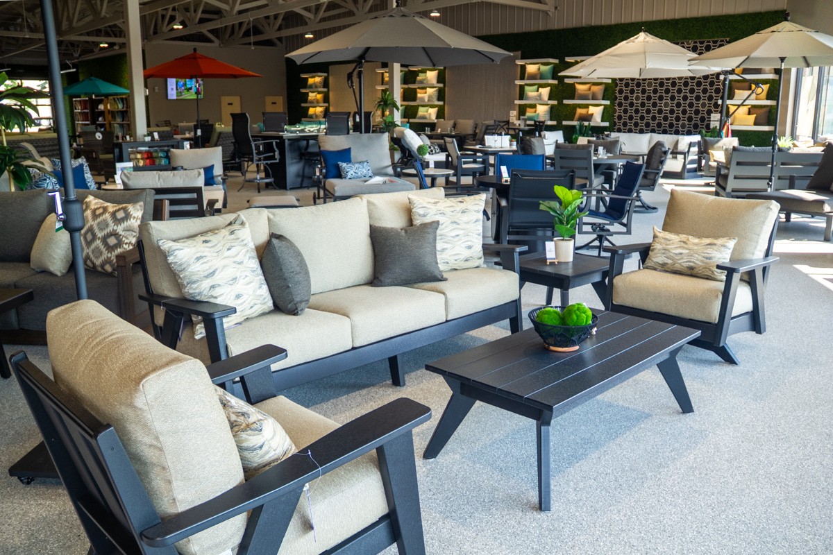 white chair set at Paddy O' Furniture, Eden Prairie, MN 360 Virtual Tour for Outdoor furniture store