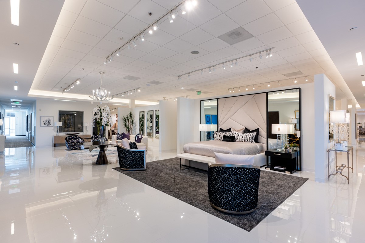 bed at Marc Pridmore Interiors, Costa Mesa, CA 360 Virtual Tour for Outdoor furniture store