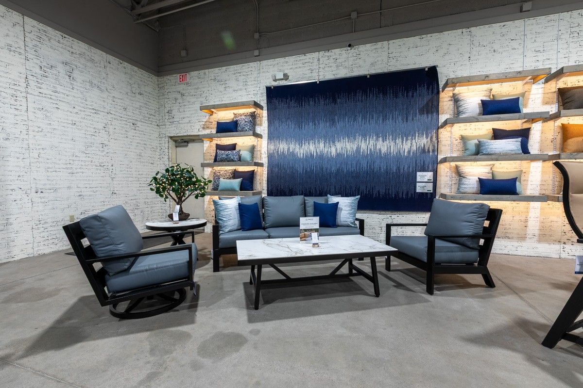 blue patio furniture at Paddy O' Furniture Arrowhead, Peoria, AZ 360 Virtual Tour for Outdoor furniture store