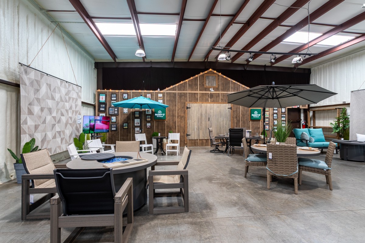 gray patio furniture at Paddy O' Furniture, Nashville, TN 360 Virtual Tour for Outdoor furniture store