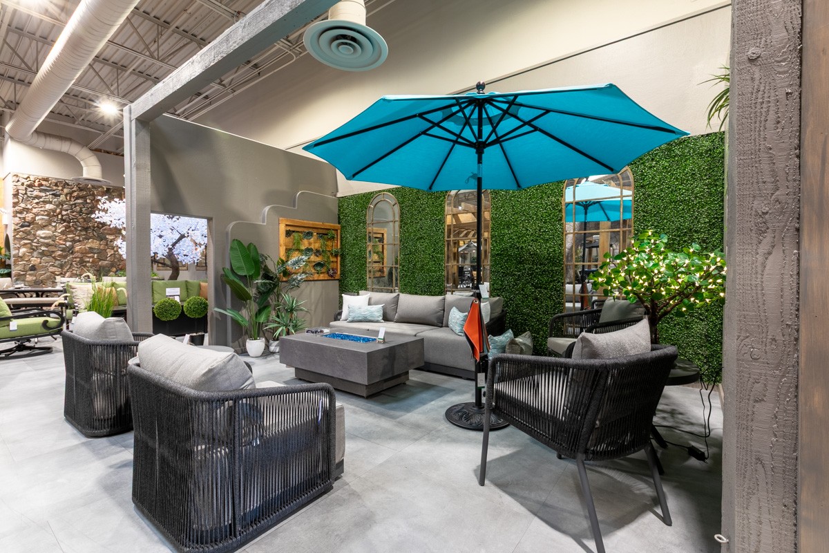 gray patio furniture at Paddy O' Furniture, Phoenix, AZ 360 Virtual Tour for Outdoor furniture store