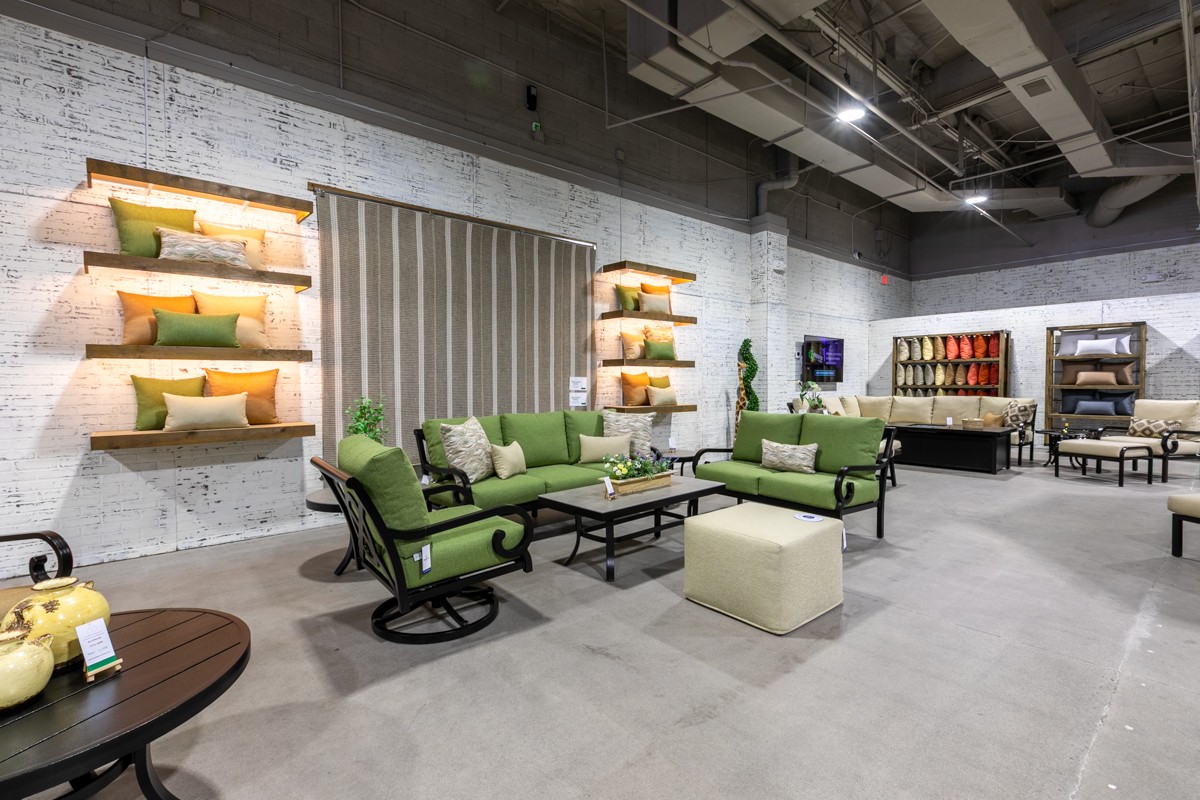 green patio furniture at Paddy O' Furniture, Scottsdale, AZ 360 Virtual Tour for Outdoor furniture store