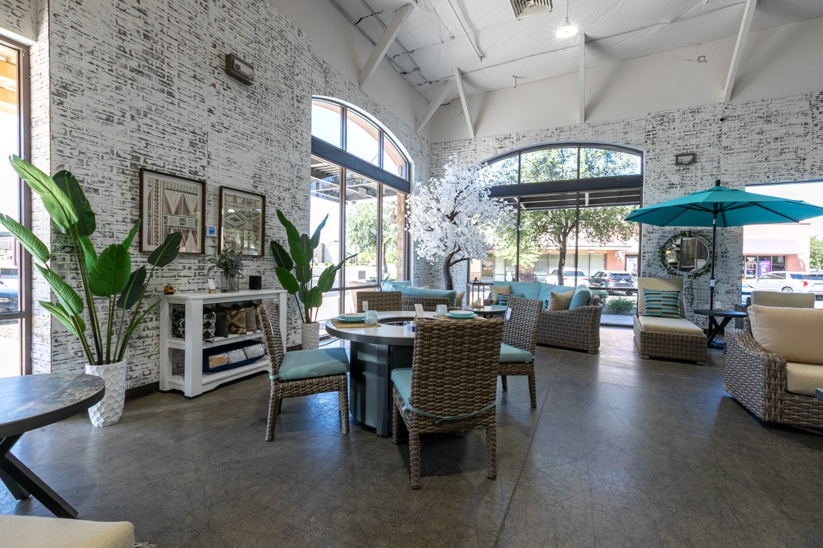 teal patio furniture at Paddy O' Furniture, Gilbert, AZ 360 Virtual Tour for Outdoor furniture store