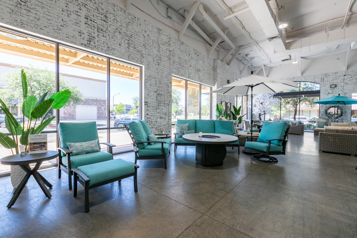 turquoise patio furniture at Paddy O' Furniture, Gilbert, AZ 360 Virtual Tour for Outdoor furniture store