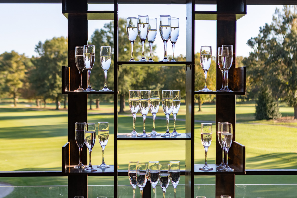 champagne glasses at Pennsauken Country Club Events by Marco's, Pennsauken, NJ 360 Virtual Tour for Wedding venue