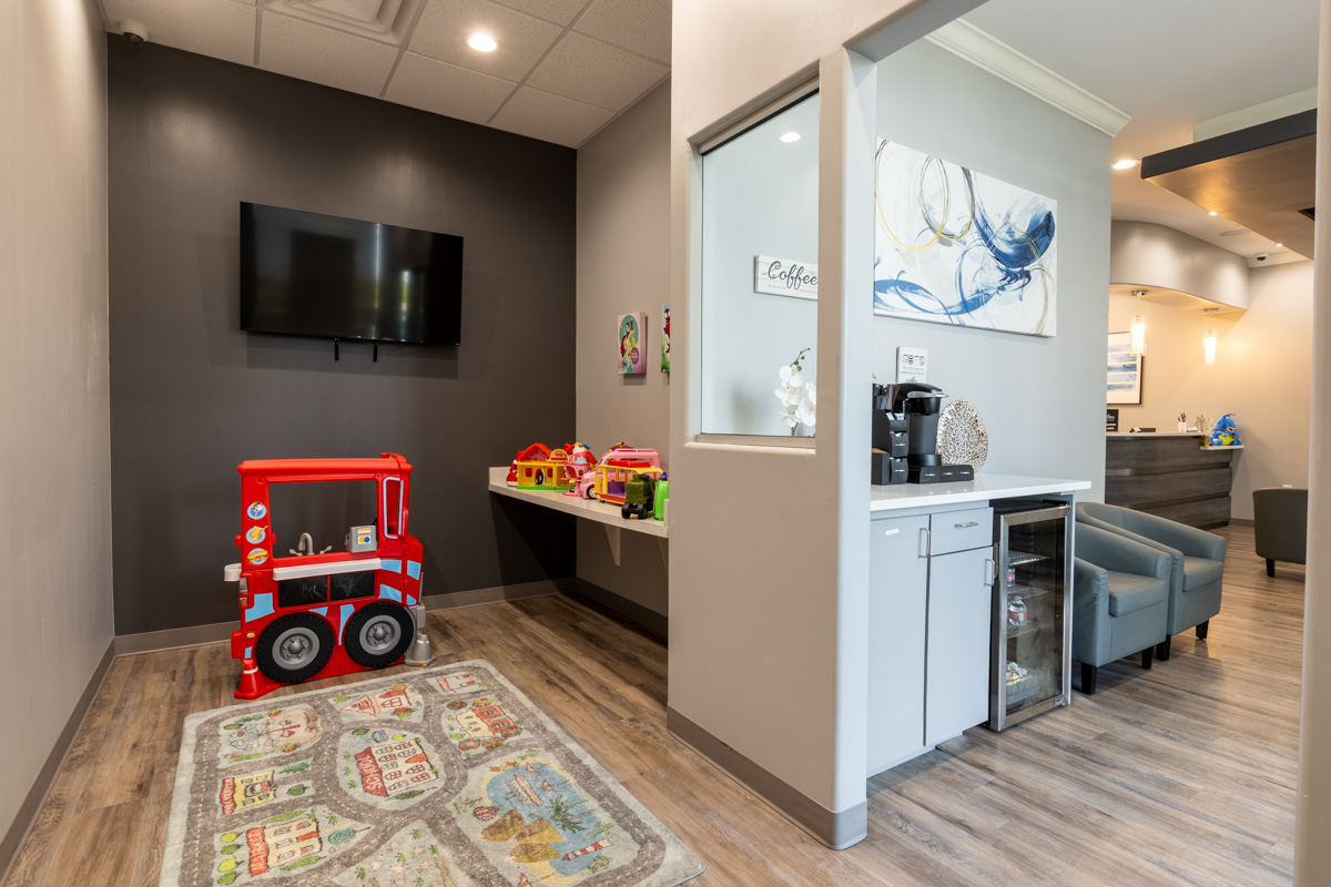 childrens play area at Gloss Dental Kallison Ranch, San Antonio, TX 360 Virtual Tour for Dentist, Orthodontist and Oral Surgeon