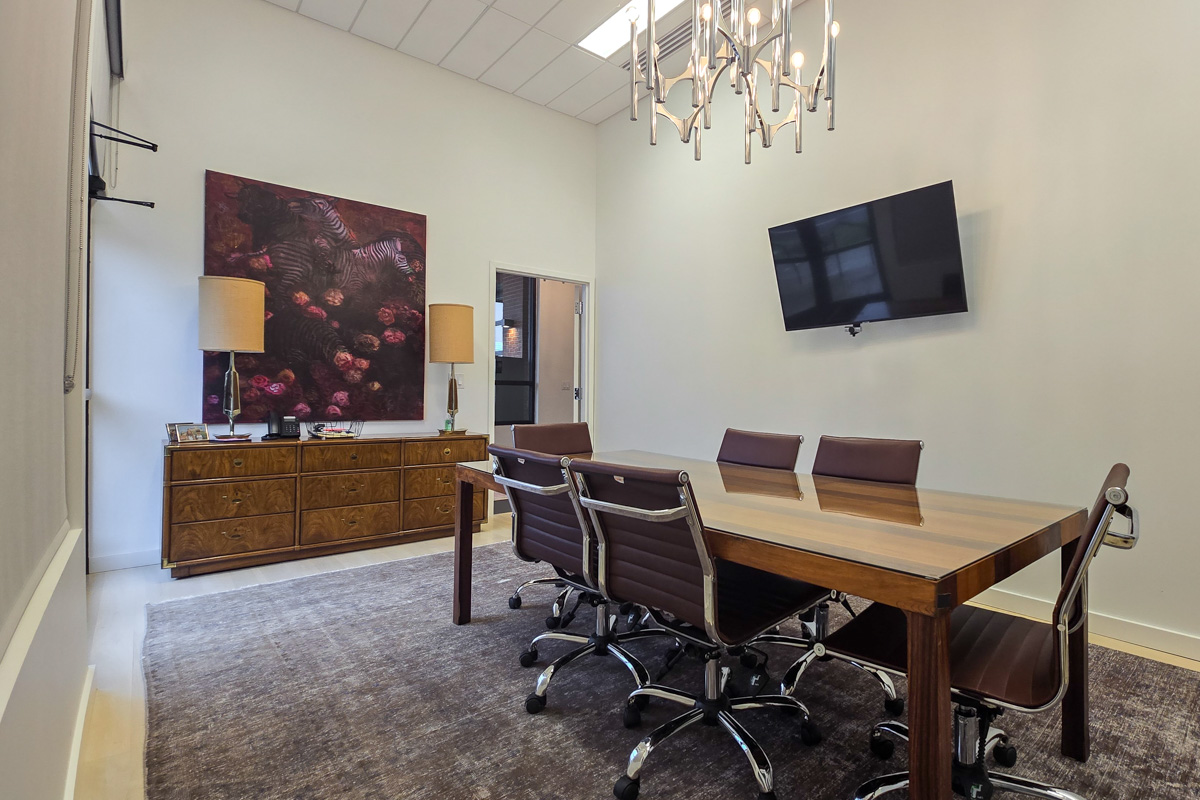 conference room at Stewart Law Offices, Charlotte, NC 360 Virtual Tour for Personal injury attorney