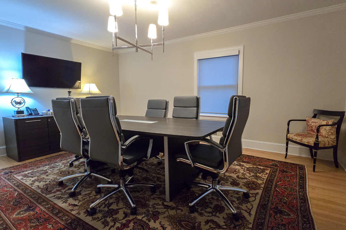 conference room at Stewart Law Offices, Rock Hill, SC 360 Virtual Tour for Personal injury attorney