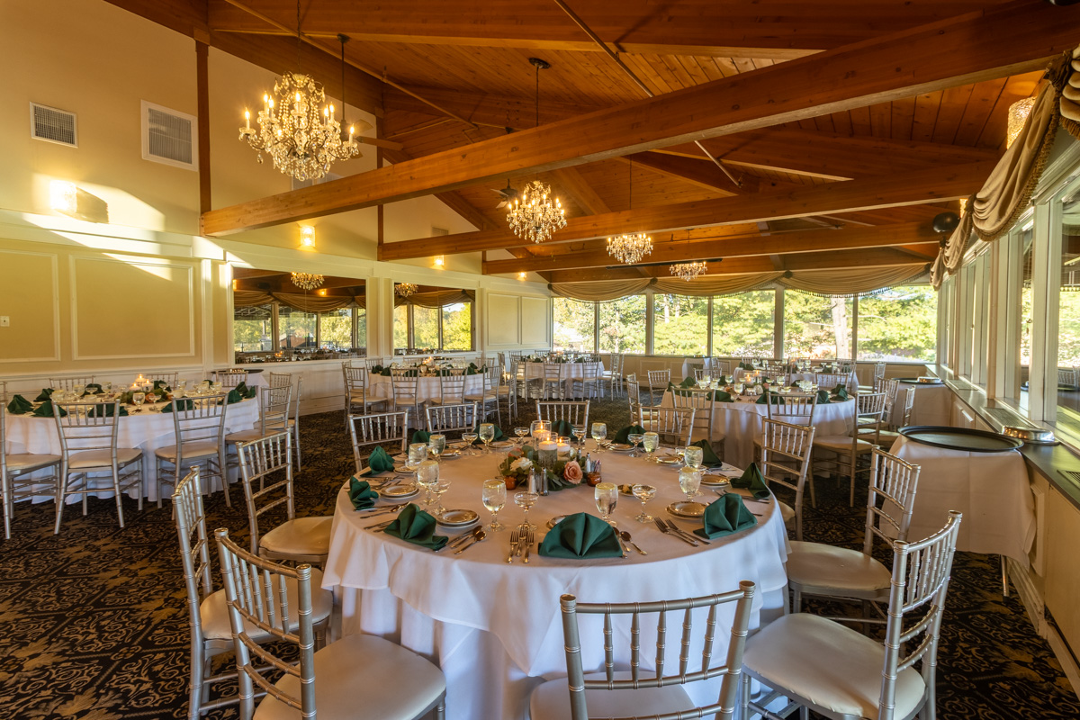dining tables at Pennsauken Country Club Events by Marco's, Pennsauken, NJ 360 Virtual Tour for Wedding venue