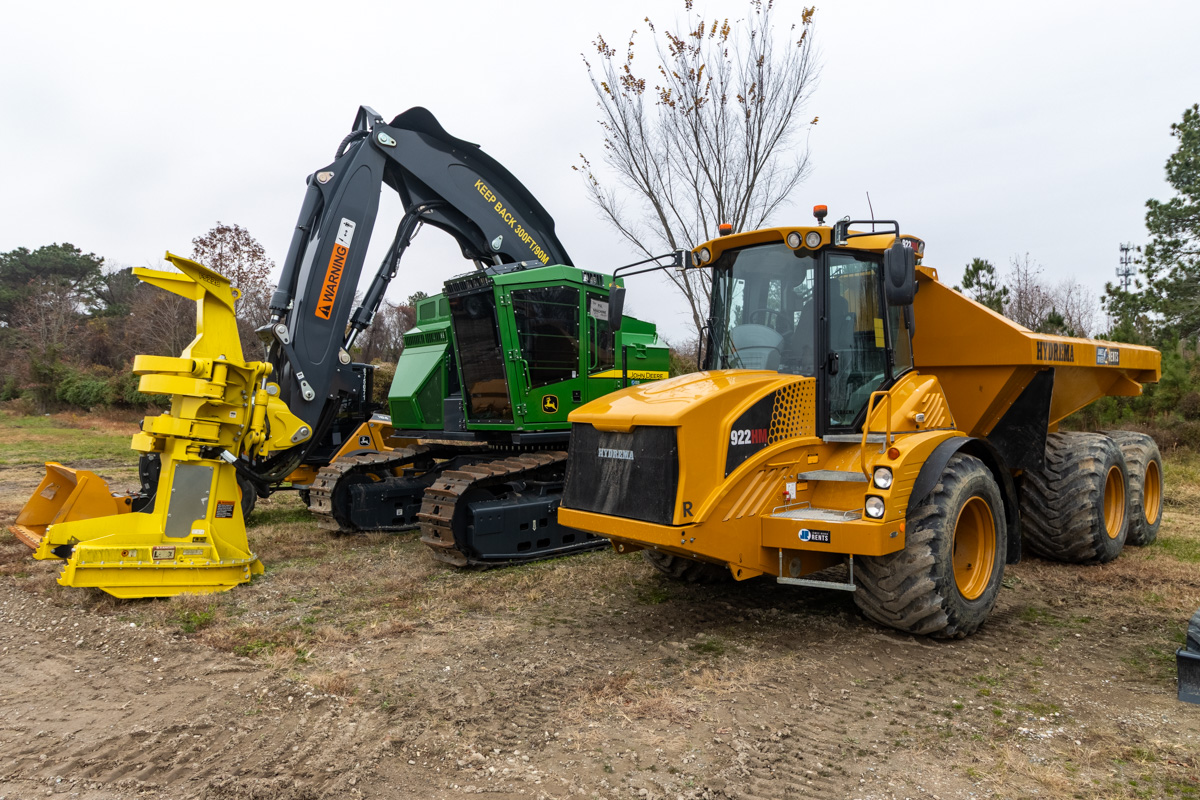 dump truck and excavator at James River Equipment, Delmar, MD 360 Virtual Tour for Construction equipment supplier