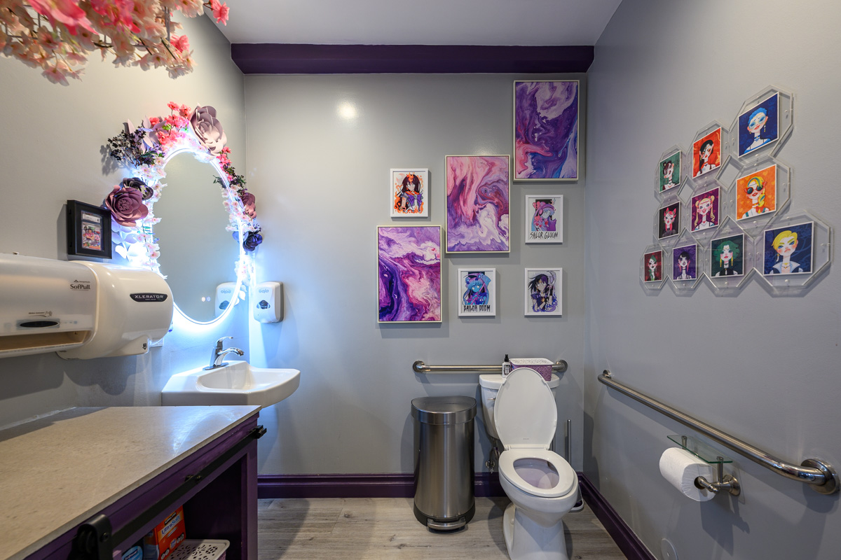 bathroom in Aesthetic Ambition Piercing and Fine Jewelry, Santa Monica, CA 360 Virtual Tour for Body piercing shop