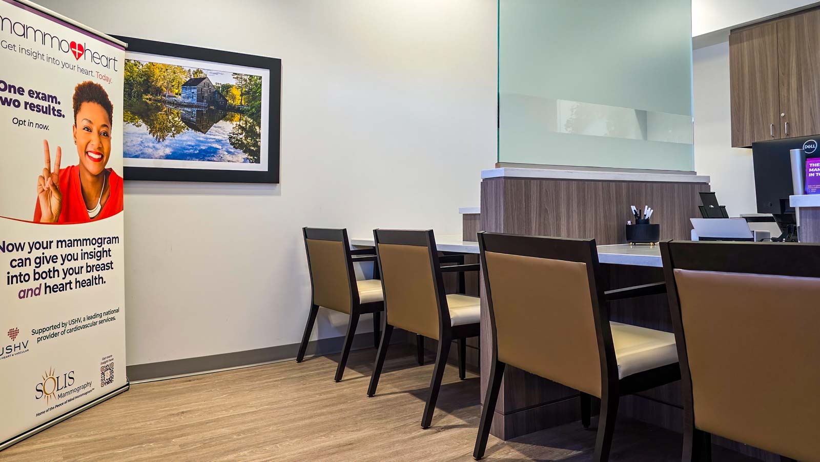 reception desk at Solis Mammography, Apex, NC 360 Virtual Tour for Mammography service