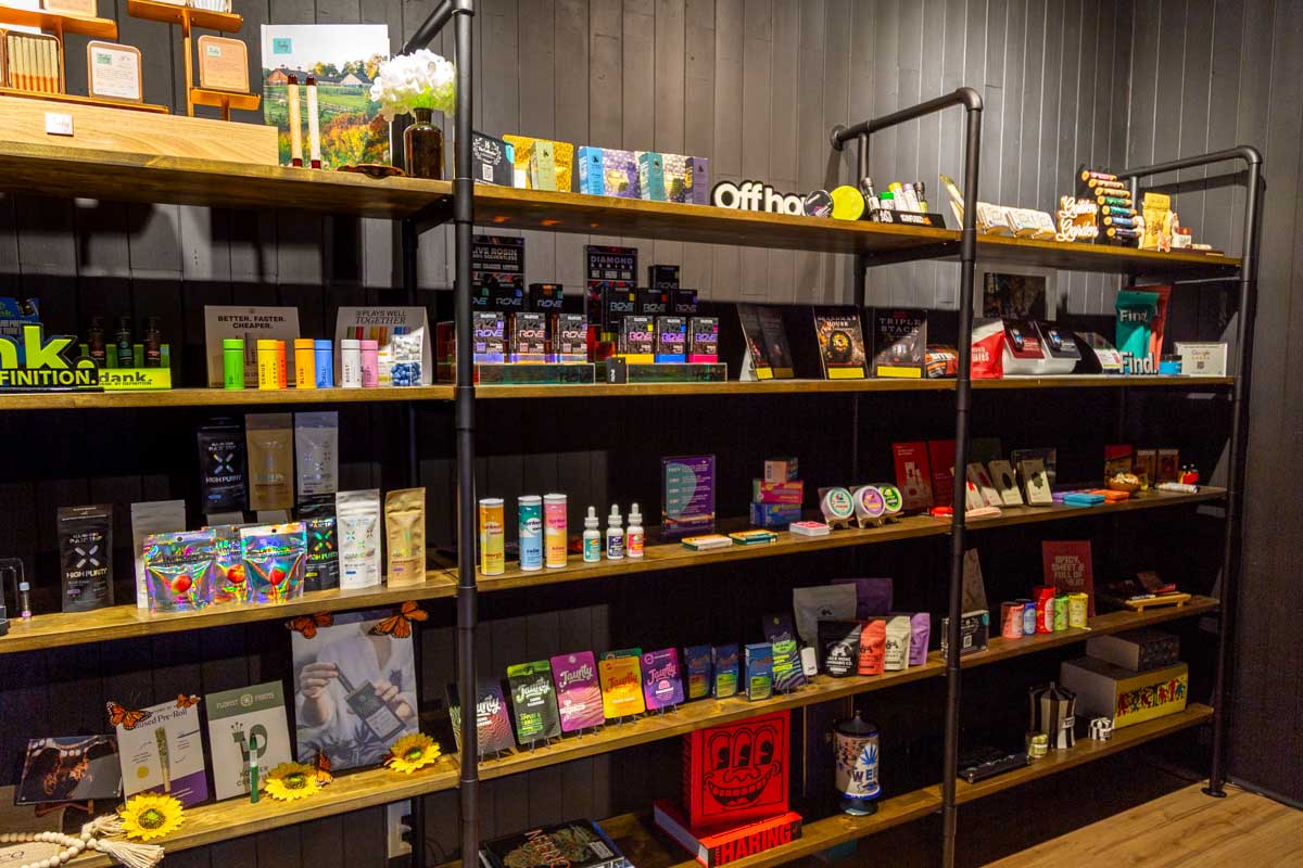 display shelves at Highest Standards, New York, NY 360 Virtual Tour for Cannabis store