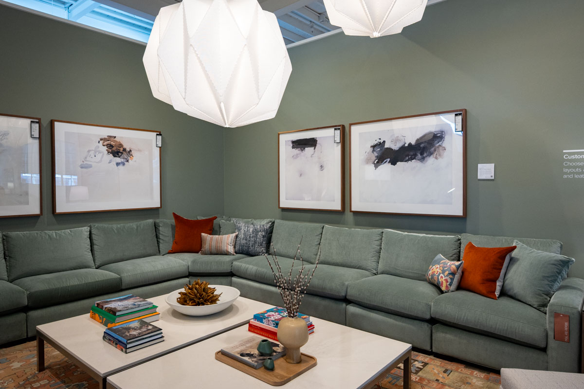 green couch set at Room & Board - San Francisco, CA 360 Virtual Tour for Furniture Store