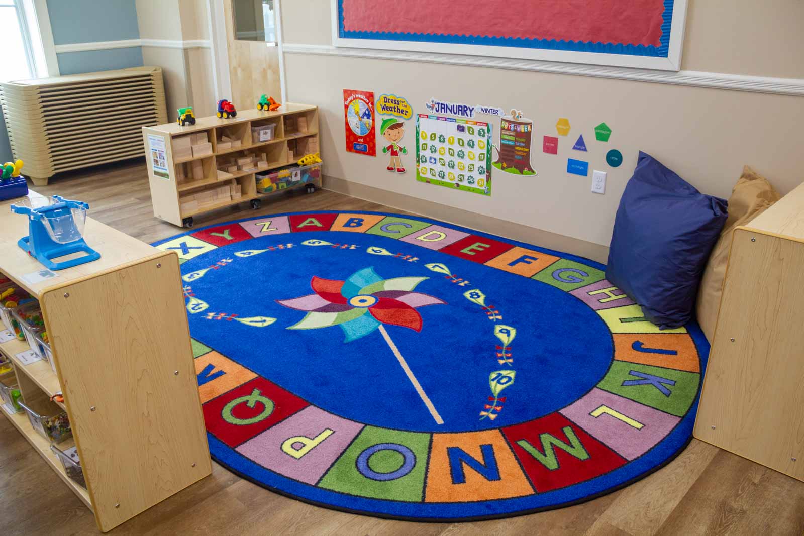 play area rug at Lightbridge Academy, Champlin, MN 360 Virtual Tour for Pre-school Day Care Center