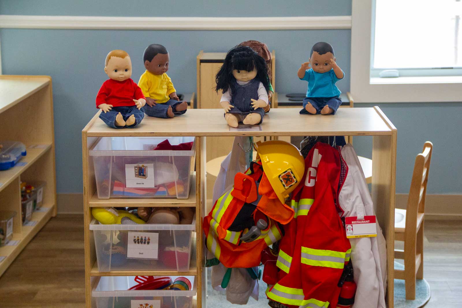 toy dolls at Lightbridge Academy, Champlin, MN 360 Virtual Tour for Pre-school Day Care Center