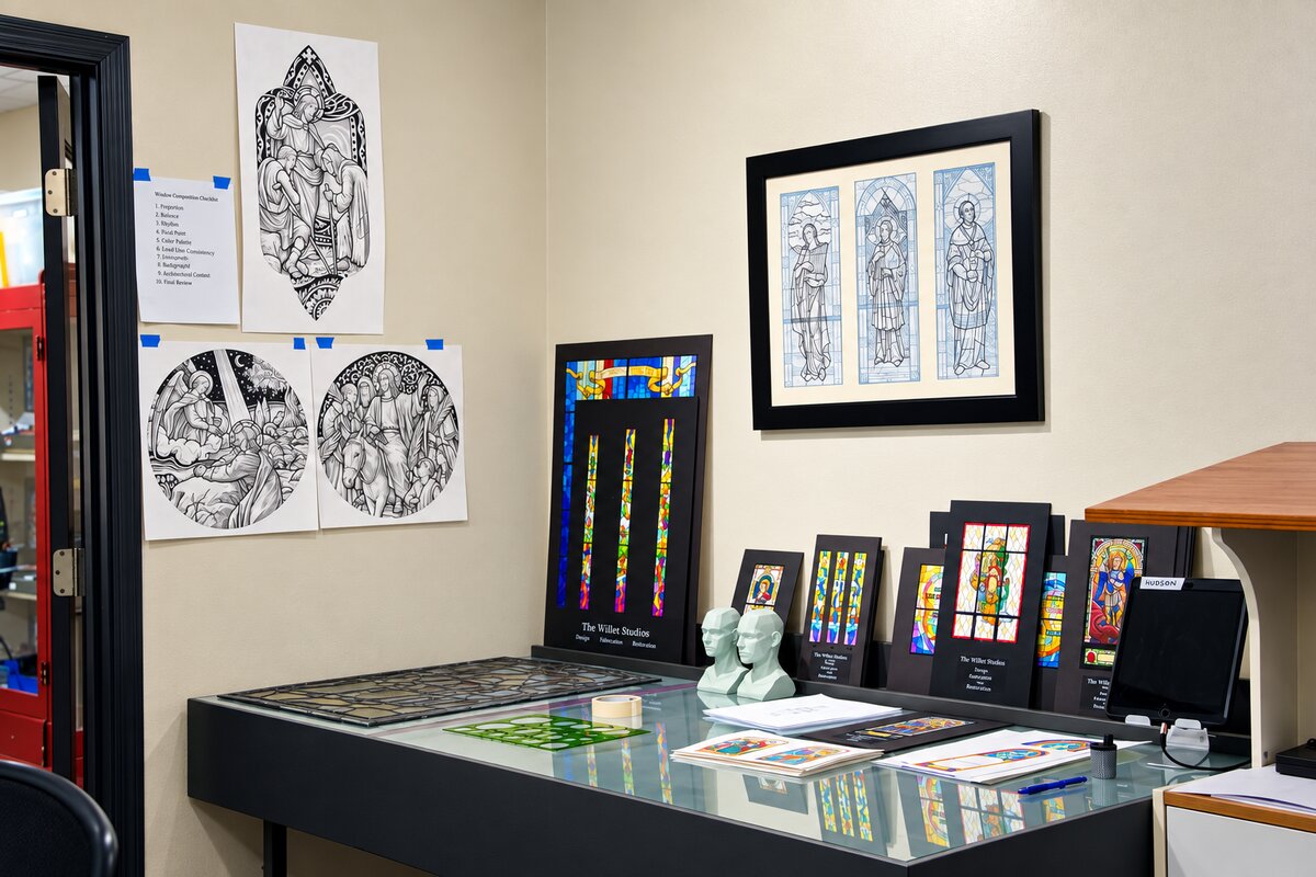 Willet Stained Glass Studios, Winona, MN 360 Virtual Tour for Stained Glass Studio Design Room